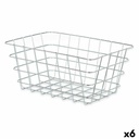 Cesta Multiusos Kinvara W5759K-M CHROME Plateado Plata Metal 31 x 14 x 21 cm Rectangular (6 Unidades)