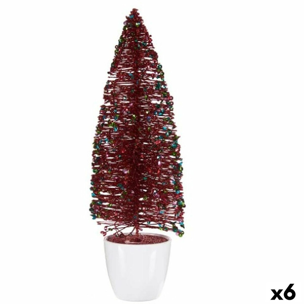 Árbol de Navidad Krist+ 2402/13-2-7 Rojo Plástico Árbol de Navidad 10 x 33 x 10 cm (6 Unidades)