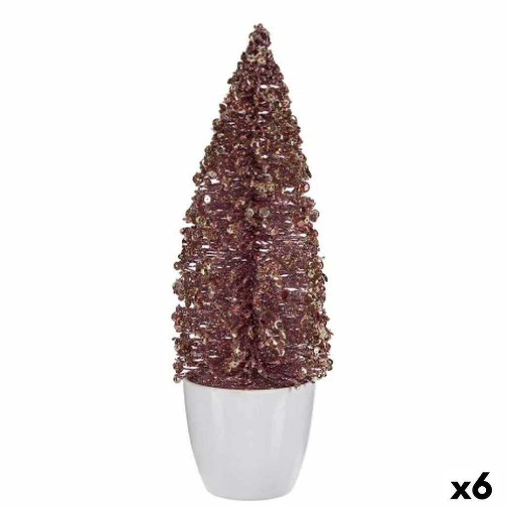 Christmas Tree Krist+ 2402/11-2-2 Pink Golden Plastic Christmas Tree 9 x 28 x 9 cm (6 Units)