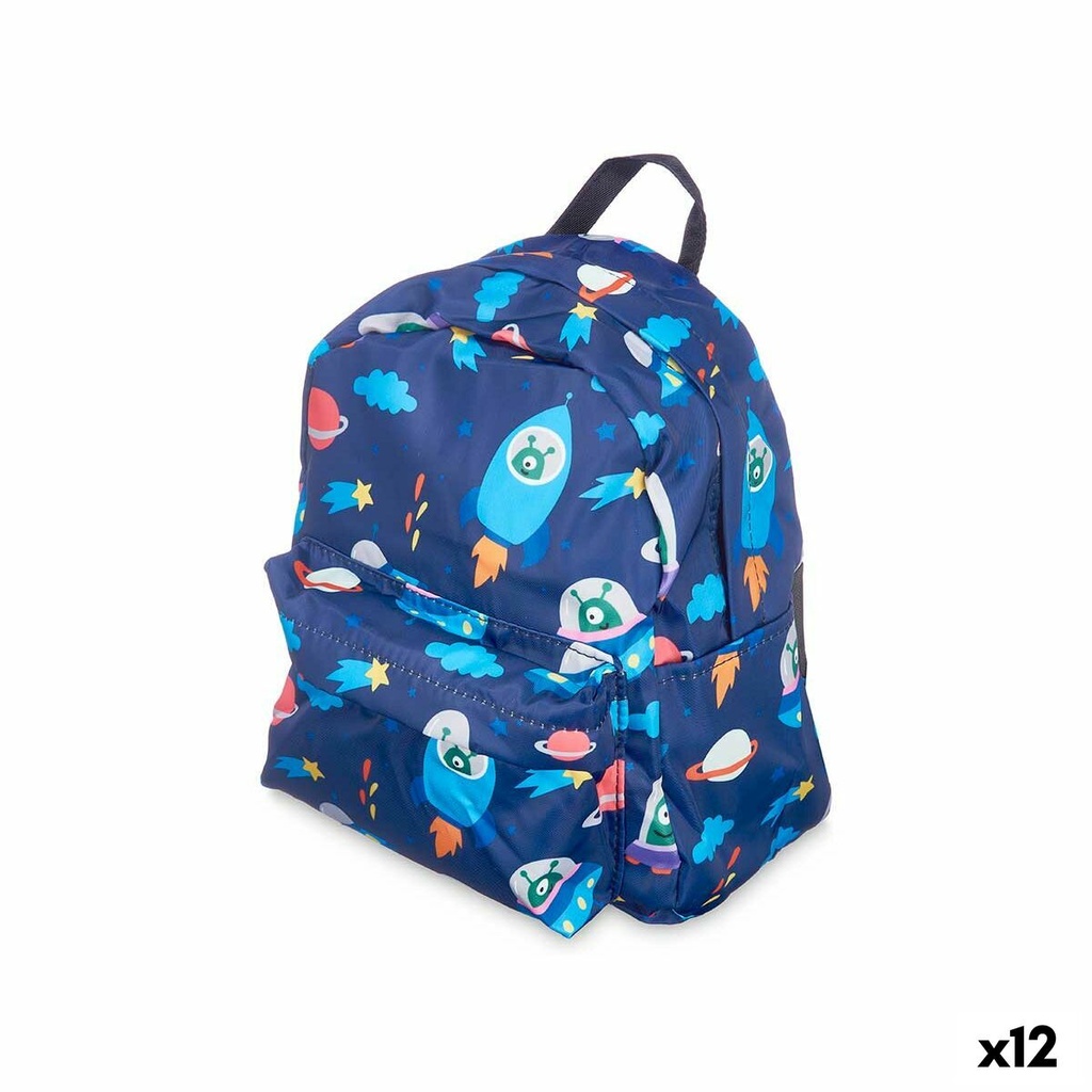 Mochila Escolar Pincello 589 Multicolor 28 x 12 x 22 cm Nave Espacial (12 Unidades)
