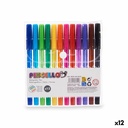 Set of Biros Pincello 478 Yellow Blue Red Green Multicolour Orange (12 Units)