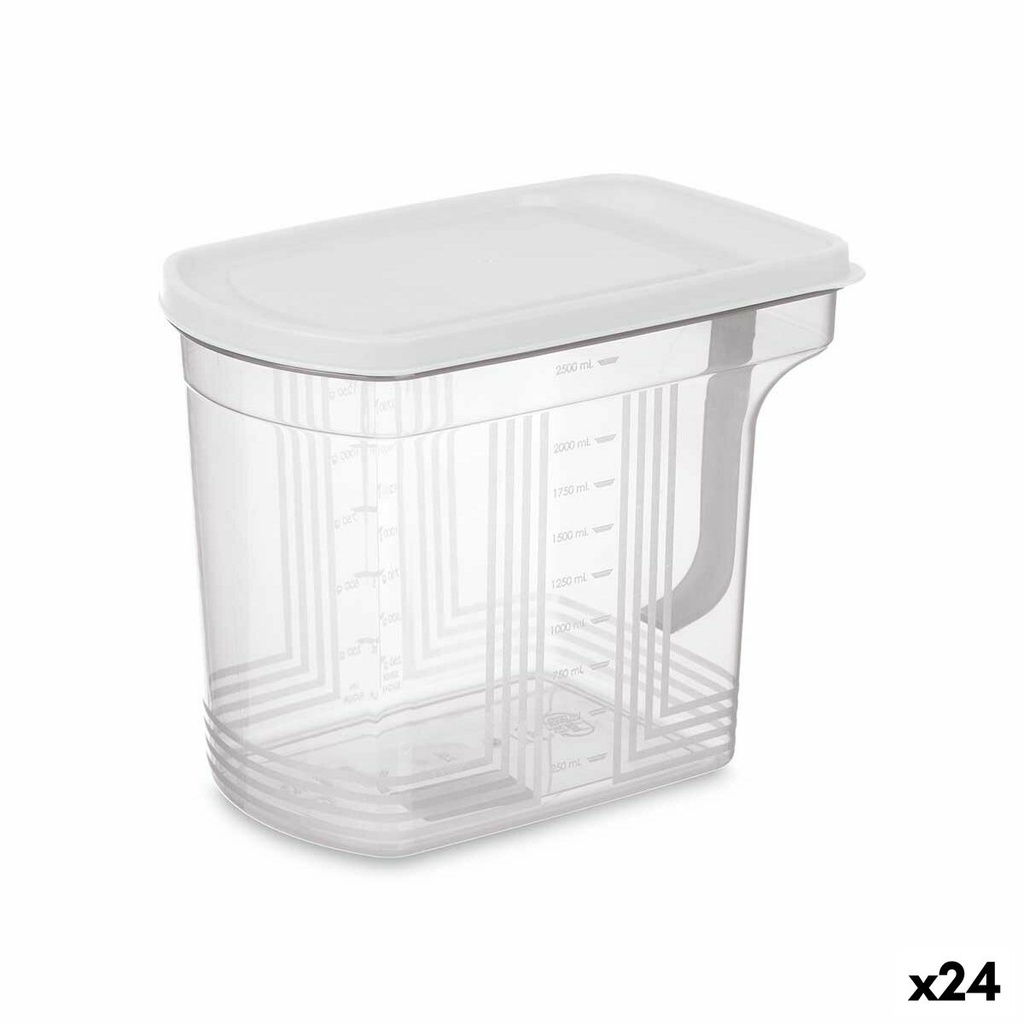 Recipiente Conservador de Alimentos Kinvara 02 1507 Gris Transparente 2,5 L 20,5 x 17 x 13 cm (24 Unidades)