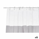 Shower Curtain Berilo 214 Grey Transparent Plastic PEVA 180 x 180 cm (12 Units)