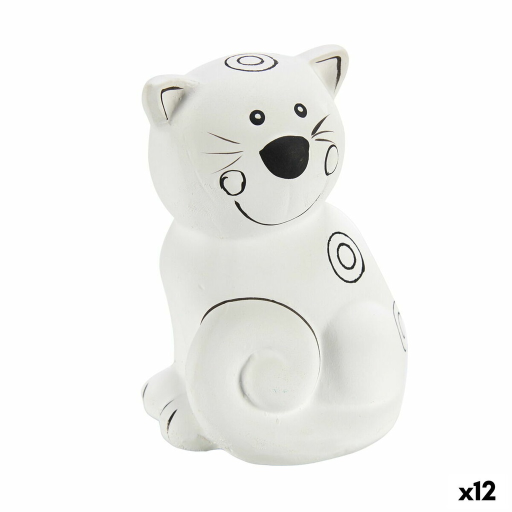 Hucha para Pintar Pincello 19280 Cerámica Gato 9 x 11,8 x 8,5 cm (12 Unidades)