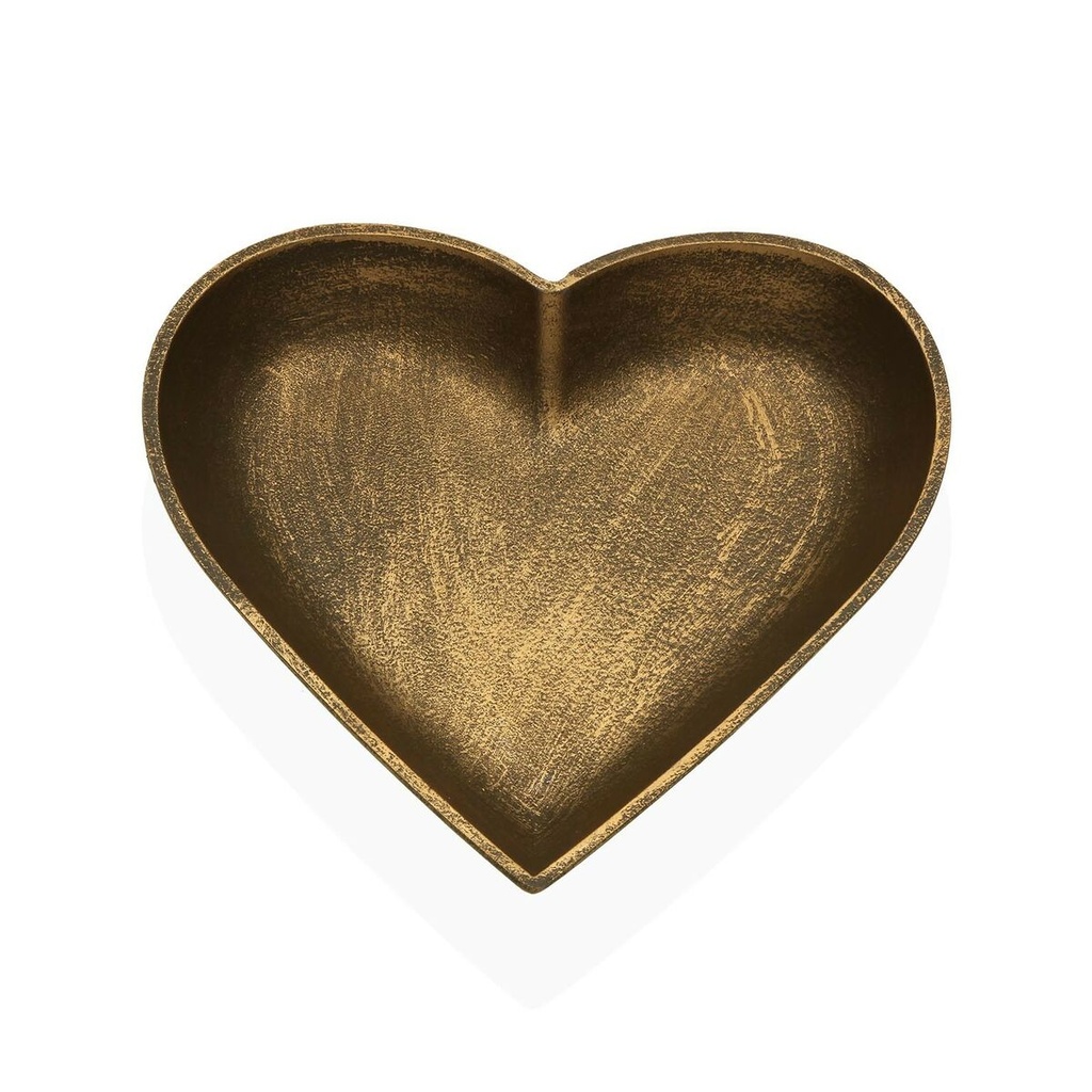 Figura Decorativa Versa Dorado Corazón 25 x 25 x 3,5 cm