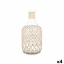 Botella 21639W Blanco Transparente 18 x 38 cm Decorativa (4 Unidades)