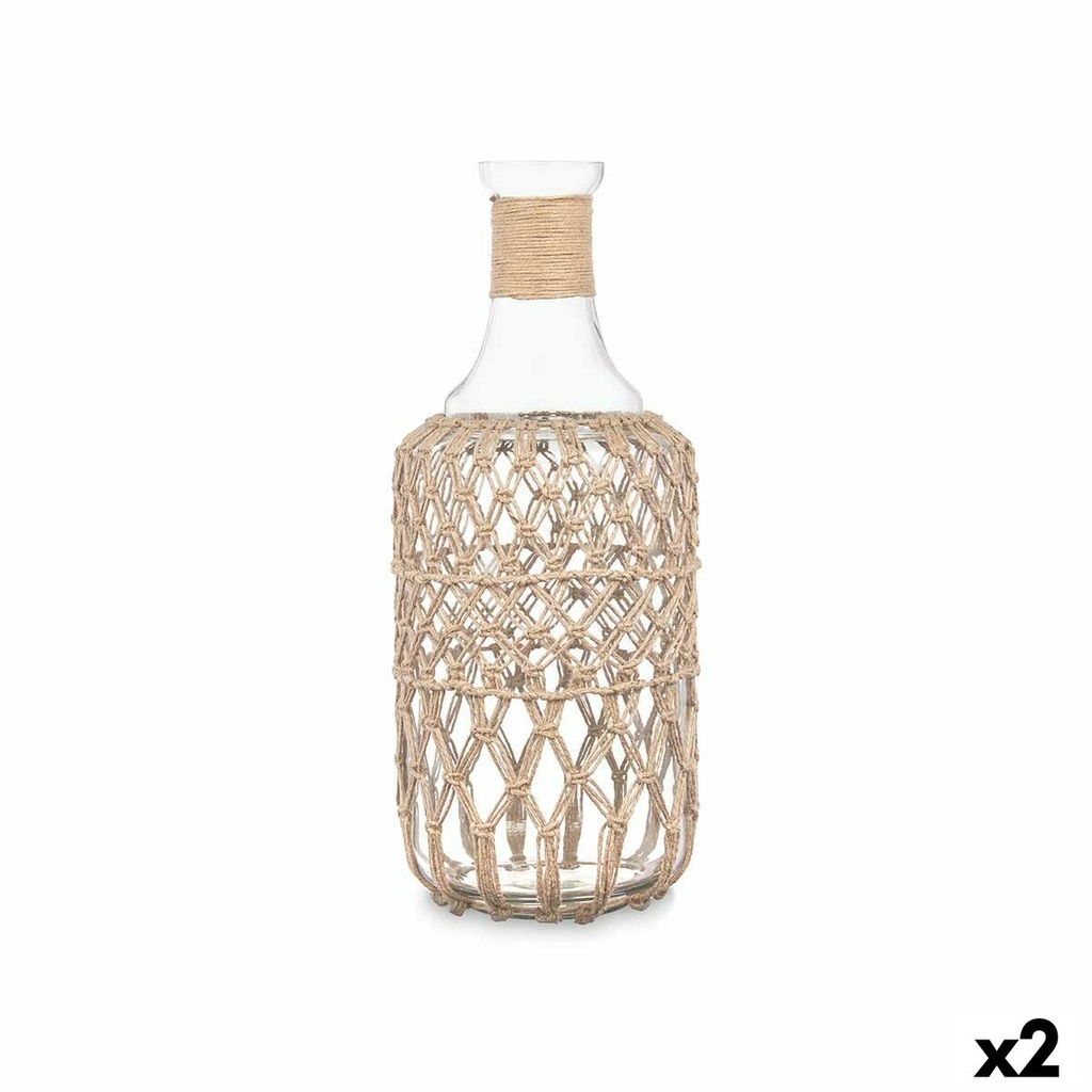 Botella 21638BR Transparente 19 x 48 cm Decorativa (2 Unidades)