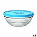 Fiambrera Redonda con Tapa Duralex FreshBox Azul 2,4 L (4 Unidades)