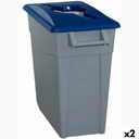 Cubo de Basura para Reciclaje Denox Azul 65 L (2 Unidades)