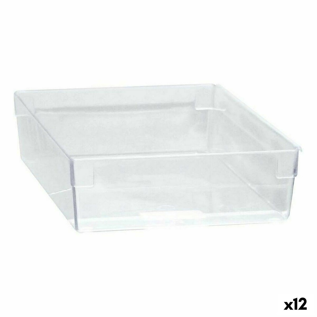 Caja Multiusos   Modular Transparente 22,5 x 15,5 x 5,3 cm (12 Unidades)