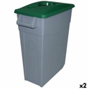 Cubo de Basura para Reciclaje Denox Verde 65 L (2 Unidades)