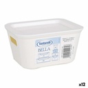Caja de Almacenaje con Tapa Bella Blanco 13,9 x 11,4 x 7,2 cm (12 Unidades)