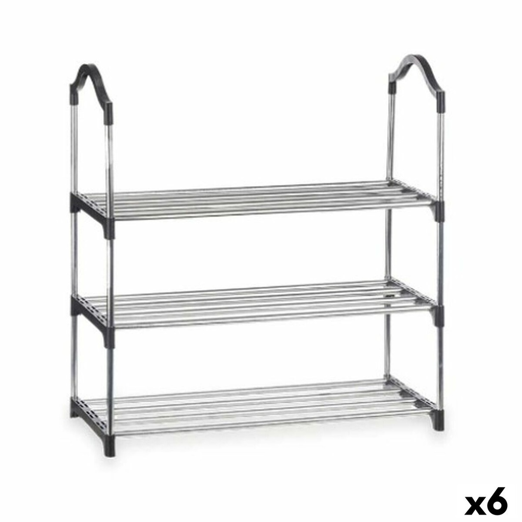 Zapatero Kipit 1064 Plateado 58 x 26 x 58 cm 3 Estantes