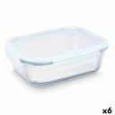 Fiambrera Vivalto C2-2260K Transparente Silicona Vidrio de Borosilicato 2,2 L 27 x 9 x 22 cm (6 Unidades)