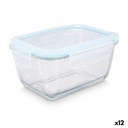 Fiambrera Vivalto 90553 Transparente Silicona Vidrio de Borosilicato 950 ml 18 x 8,8 x 13,5 cm (12 Unidades)