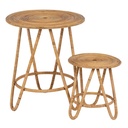 Set of 2 tables Beige 60 x 60 x 39 cm (2 Units)