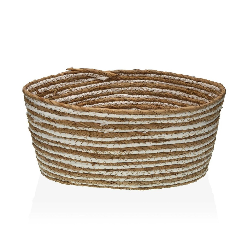 Cesta Multiusos Versa 31 x 16 x 39 cm Blanco Marrón
