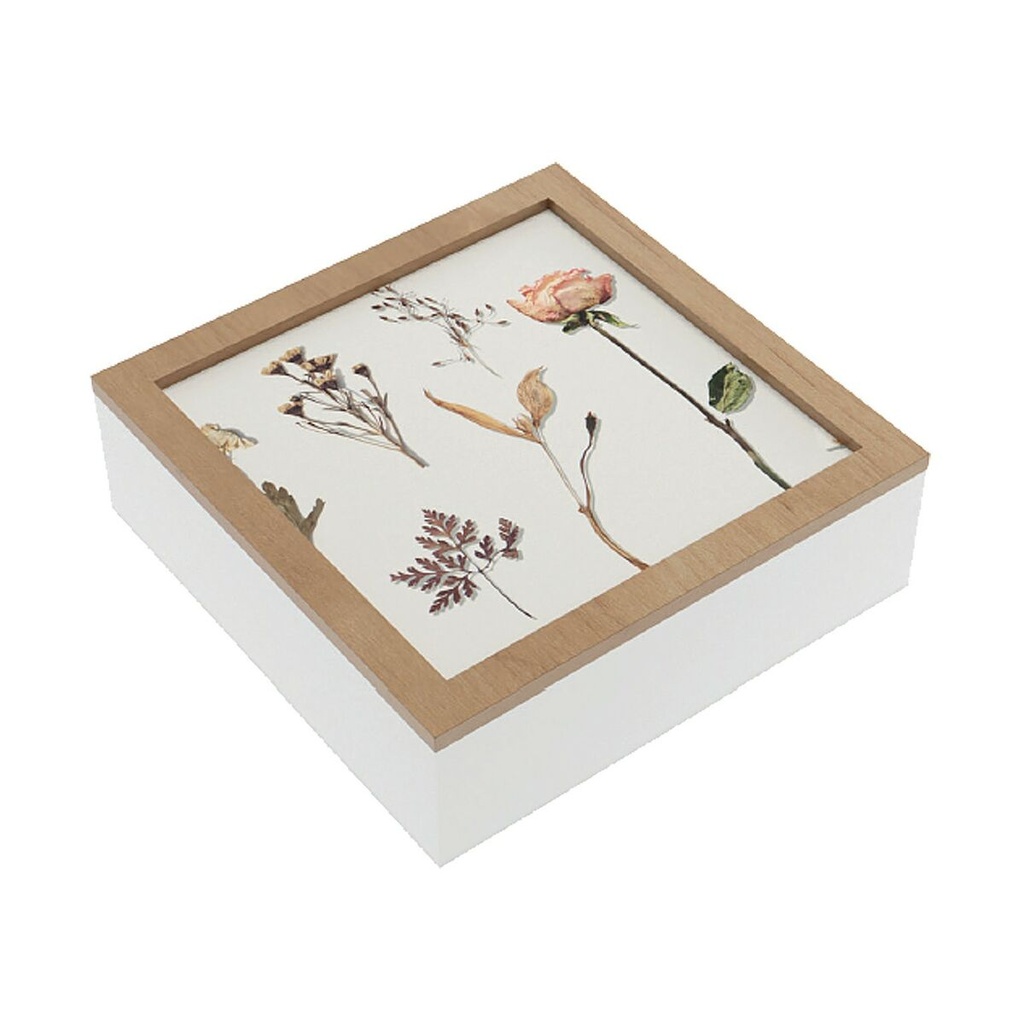 Decorative box Versa MDF Wood Flowers