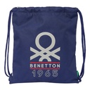 Bolsa Mochila con Cuerdas Benetton Varsity Gris Azul marino 35 x 40 x 1 cm