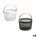 Cesta Multiusos Confortime Madera Metal 25,5 x 17,5 cm (6 Unidades)