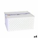 Storage Box with Lid Tontarelli Arianna White 13 L 33 x 29 x 16 cm (4 Units)