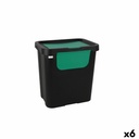 Cubo de Basura para Reciclaje Tontarelli Moda double Verde (6 Unidades) 24 L