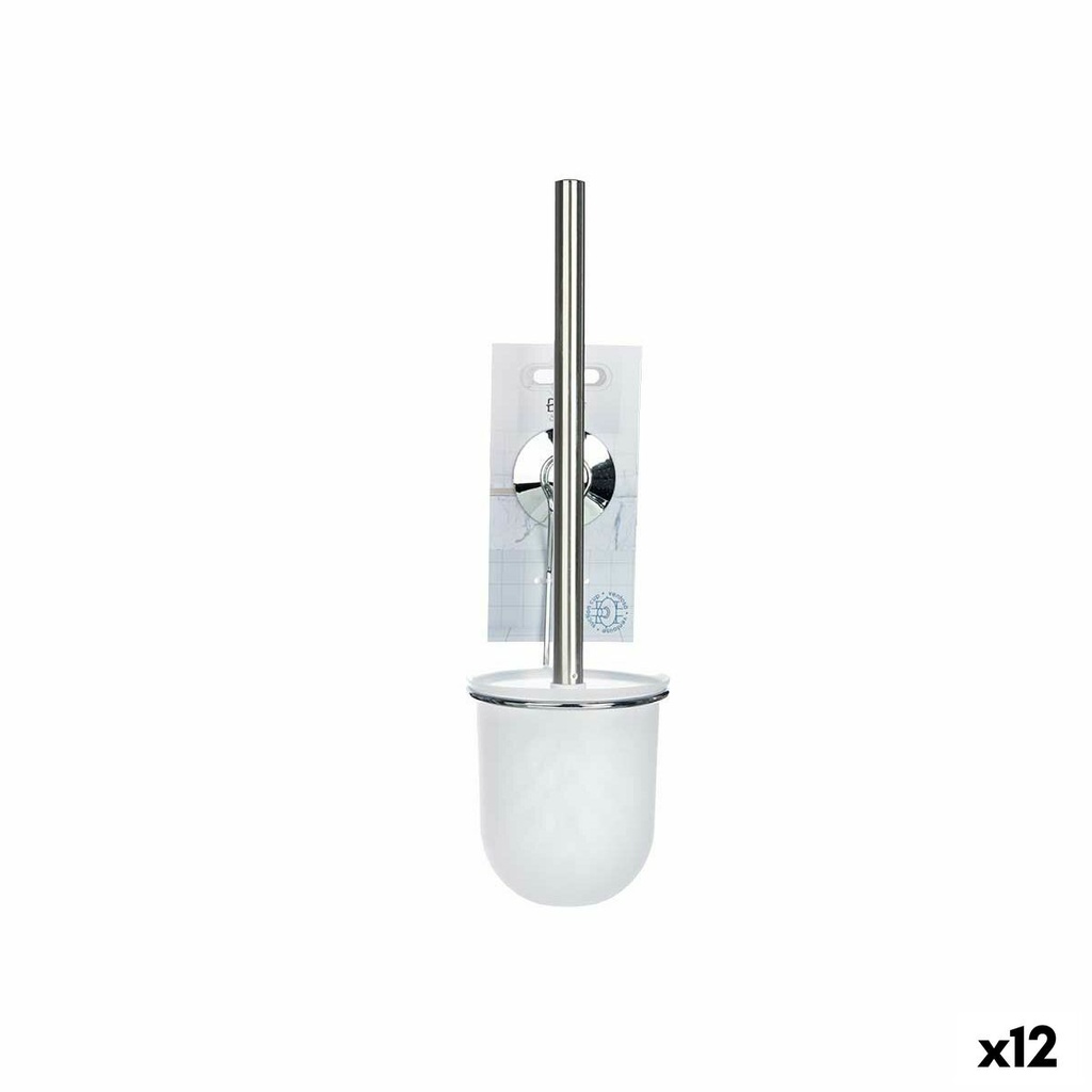 Escobilla para el Baño Berilo W3100-15 Blanco Acero ABS 10 x 36 x 10 cm (12 Unidades)