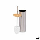 Escobilla para el Baño Berilo B1041SW Plateado Bambú Acero Inoxidable 9,5 x 27,5 x 9,5 cm (6 Unidades)