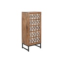 Cajonera Home ESPRIT Marrón Negro Plateado Madera de mango Espejo Indio 45 x 35 x 105 cm