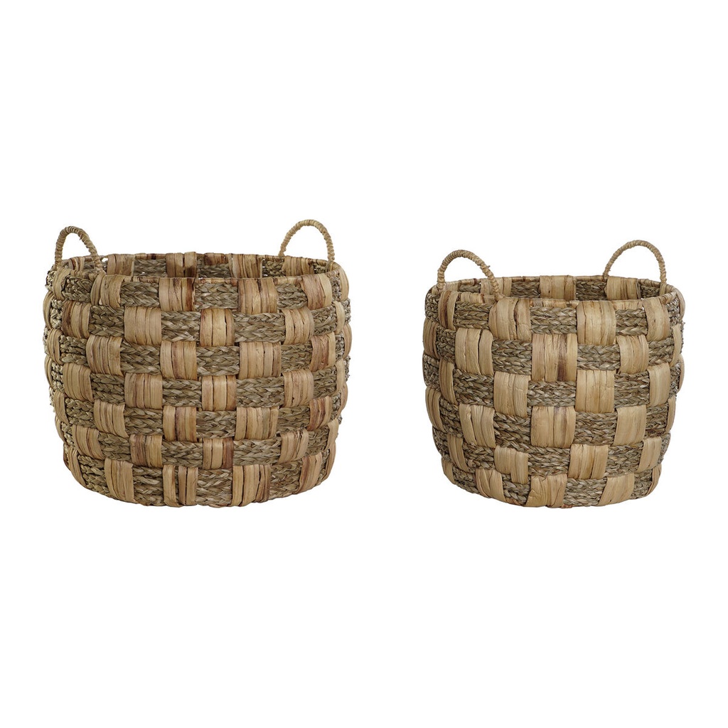Basket set Home ESPRIT Natural Seagrass Natural Fibre (2 Pieces)