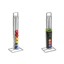 Stand for 20 Coffee Capsules Versa Metal Steel 10 x 39 x 12,3 cm