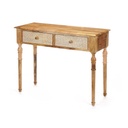 Hall Table with 2 Drawers Gift Decor 33 White Brown 98 x 77 x 42 cm Sheets