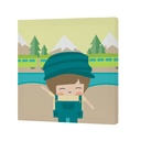 Lienzo HappyFriday Happynois Train Multicolor 27 x 27 cm