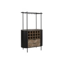 Botellero Home ESPRIT Negro Natural Metal Abeto 90 x 36 x 150 cm