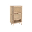 Zapatero Home ESPRIT Dorado Natural Ratán Madera de abeto Tropical 70 x 29 x 115 cm