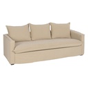 3-Seater Sofa Beige 220 x 95 x 90 cm
