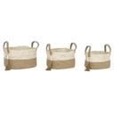 Basket set Home ESPRIT Natural Light brown Jute Corn fiber Modern 41 x 30 x 33 cm 3 Pieces