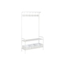 Coat rack with shelf Home ESPRIT White Metal Loft 110 x 36 x 186 cm