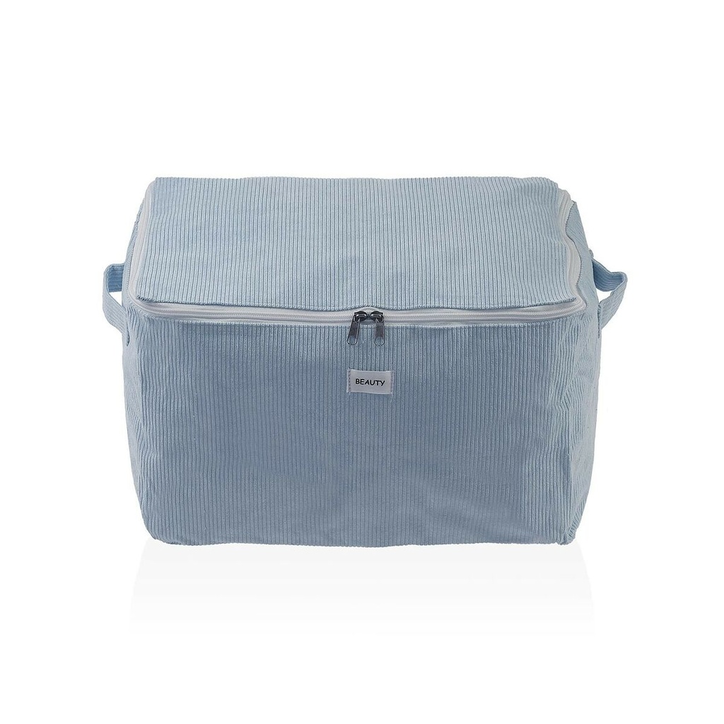 Caja de Almacenamiento Versa Corduroy 38 x 26 x 26 cm Azul