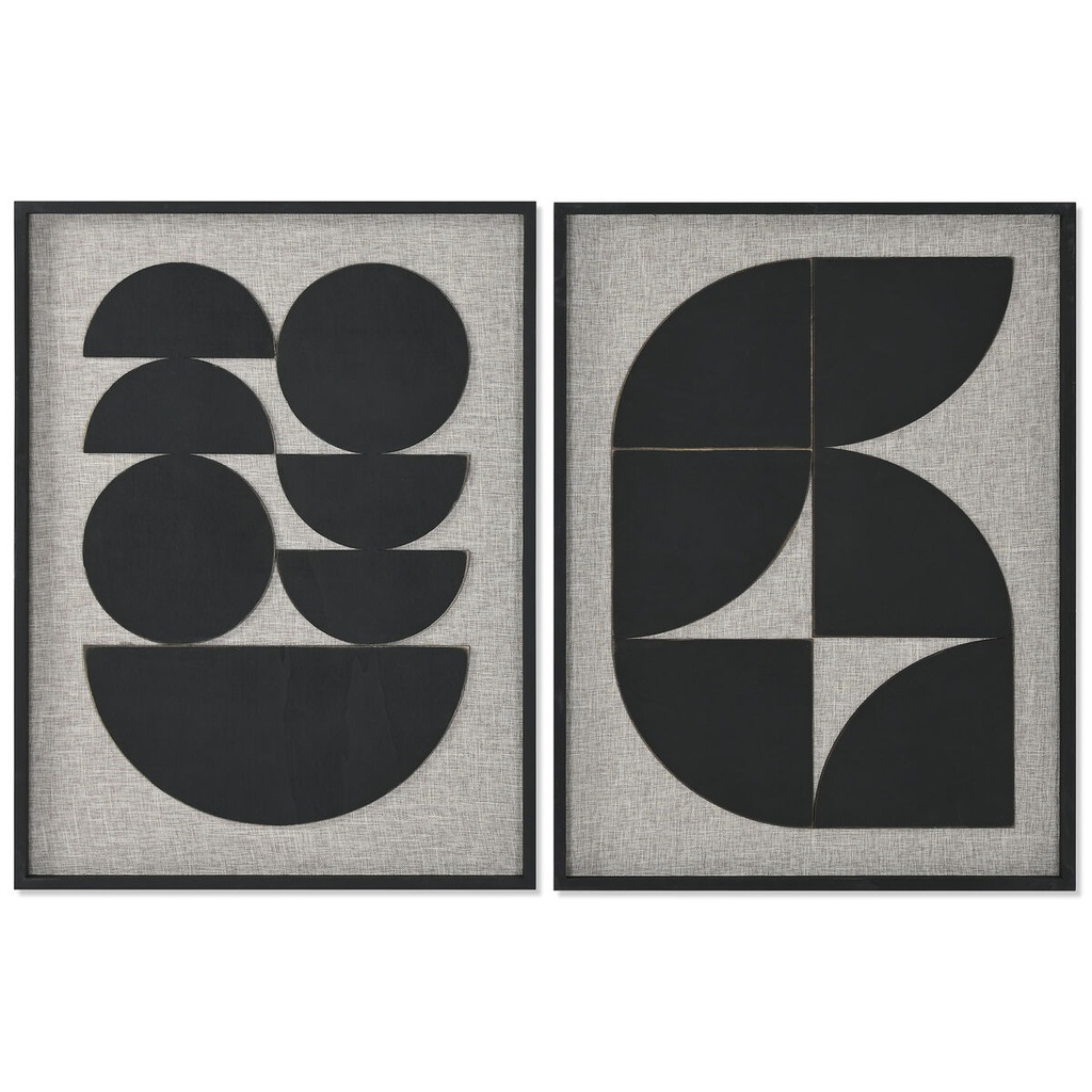 Cuadro Home ESPRIT Negro Beige Moderno 60 x 3 x 80 cm (2 Unidades)