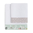 Towel set HappyFriday Best buddies Multicolour 2 Pieces