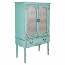 Cupboard Alexandra House Living Blue Glass Fir wood MDF Wood 42 x 140 x 80 cm