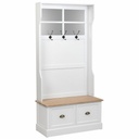 Coat rack with shelf Alexandra House Living White Brown Zinc Alloy MDF Wood 39 x 184 x 92 cm