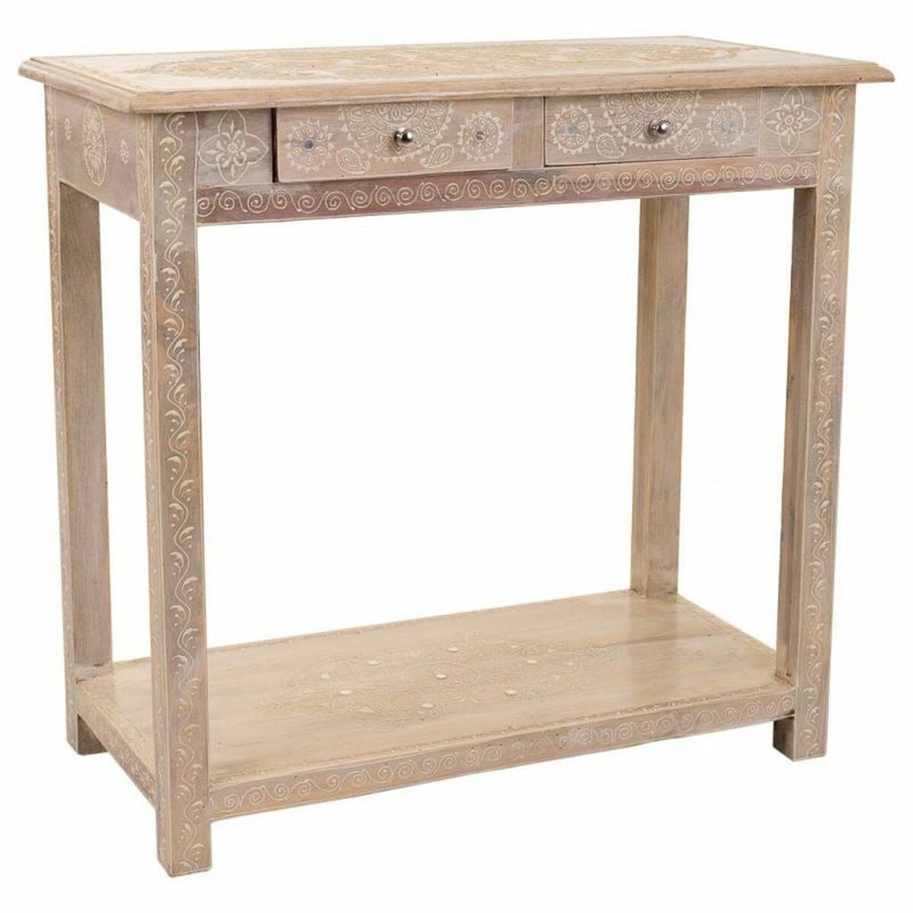 Hall Table with Drawers Alexandra House Living White Natural 40 x 76 x 135 cm