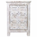 Mesita de Noche Alexandra House Living Blanco Marrón 40 x 53 x 73 cm