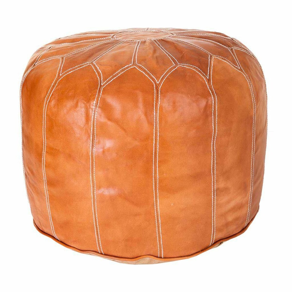 Pouffe Alexandra House Living Light brown Leather 48 x 35 x 48 cm