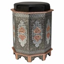 Taburete Alexandra House Living Azul Aluminio Madera MDF 11 x 42 x 38 cm