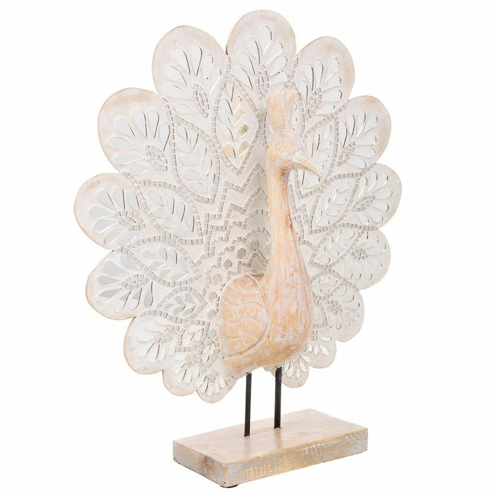 Decorative Figure Alexandra House Living Natural Peacock 53 x 12 x 46 cm