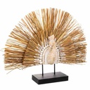 Figura Decorativa Alexandra House Living Negro Natural Pavo real 53 x 12 x 64 cm