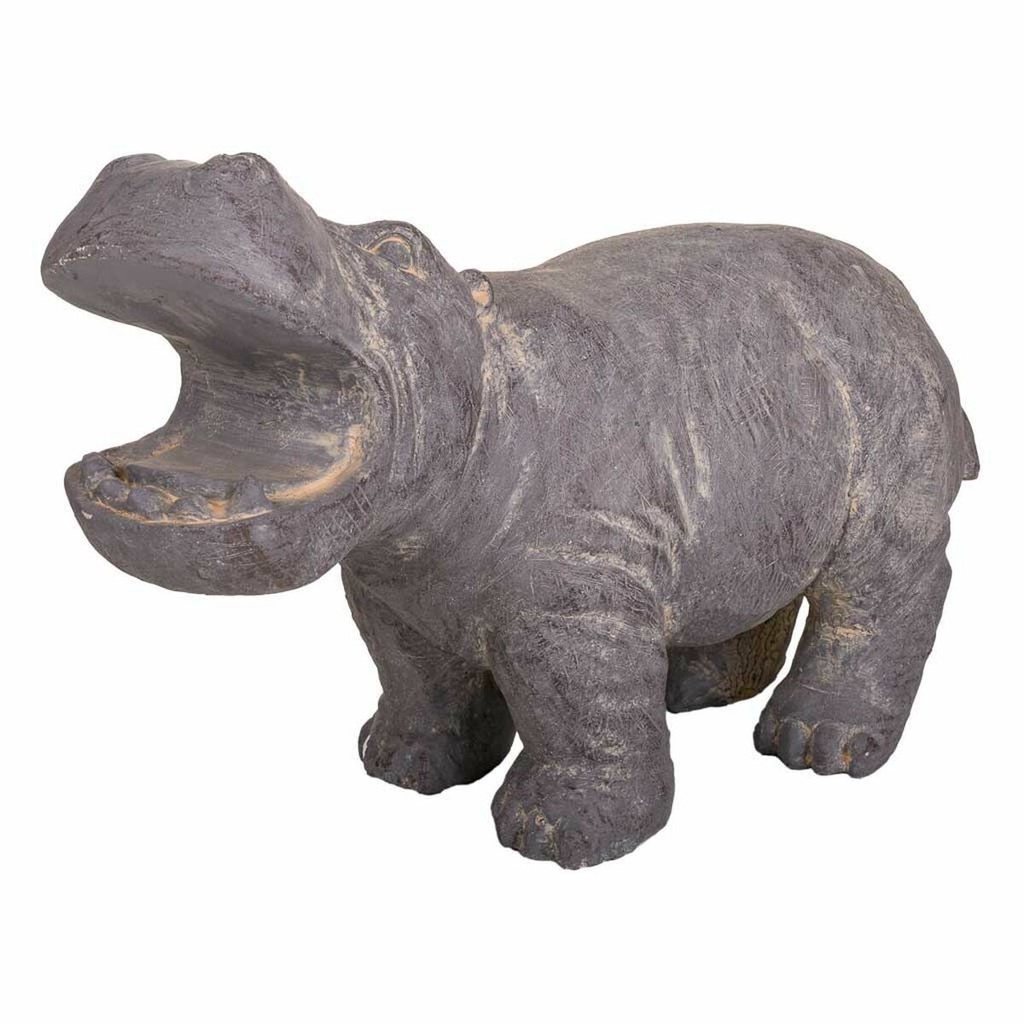Decorative Figure Alexandra House Living Grey Hippopotamus 26 x 40 x 35 cm